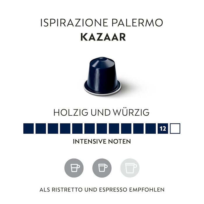 Кава Nespresso Kazaar, інтенсивна обсмажка, 50 капсул (оригінальні машини)