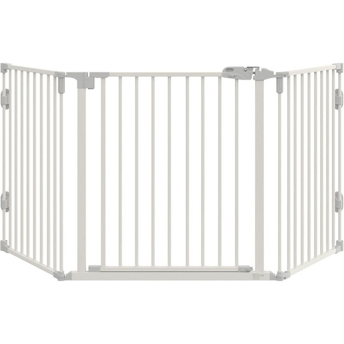 Захисний бар'єр для собак PawHut - переносний, регульований, 3 панелі, 202,5 x 76 см, білий