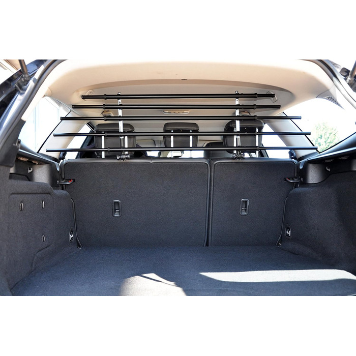 Перегородка для автомобіля Dobar® 62200 Walky Barrier - захист для собак, багажник, нержавіюча сталь, 28-36 x 82-141 см, чорний