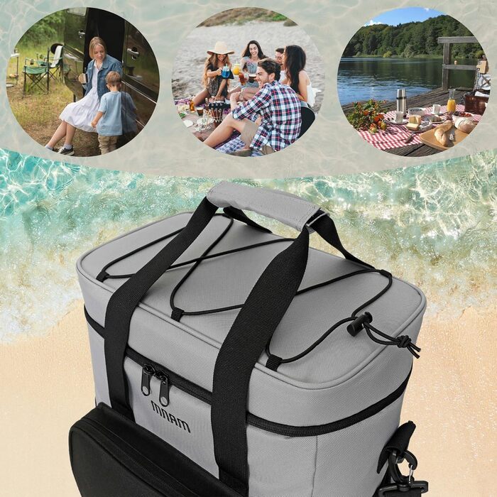 Термосумка для пікніка та транспортування їжі - 26L, складана, для пляшок та продуктів