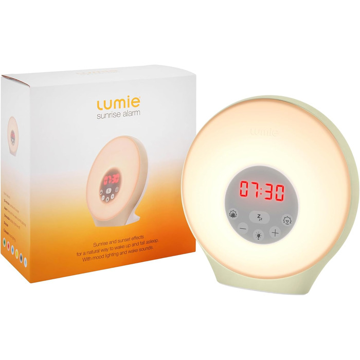Lumie Sunrise Alarm - Sunrise and Sunset Effect, Alarm Clock, Sounds and Mood Lighting