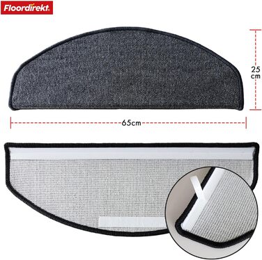 London Pro Stair Treads - Anthracite Grey - 15 Piece Set - 25x65 cm Non-Slip Stair Mats