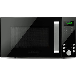 Мікрохвильова піч Black+Decker BXMZ900E 23L з грилем, 1000W, 9 програм, чорний колір