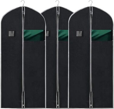 Чохли для одягу, дихаючі, 100 см (4 шт) для піджаків, костюмів, пальто. Захисні мішки для зберігання з прозорим вікном, антипилові.
