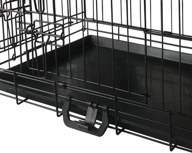 Клітка для собак 60x43x48 см, складана переноска з металу для собак, 2 дверцята, переноска для тварин, авто-переноска, клітка для собак Small