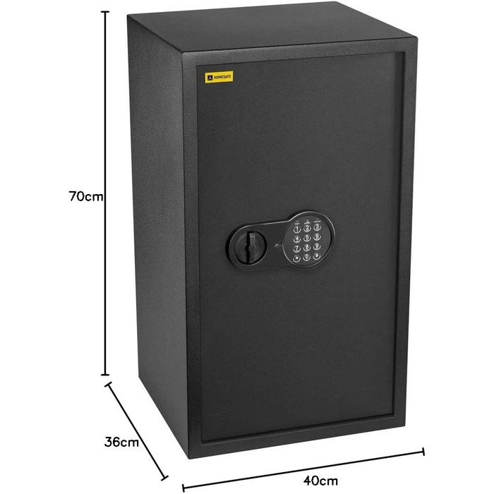 Домашній сейф HomeSafe HV24E з електронним замком, 20x44x38 см (ВxШxГ) - для грошей, ювелірних виробів, документів, ноутбука