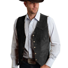 Костюмний жилет чоловічий Tuikayoo широкого крою, вінтажний, вестерн, ковбойський, нормальний крій (3XL, чорний)