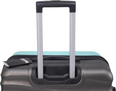 Набір валіз DMS® 7 предметів: 3 валізи (M/L/XL) з ABS-пластику, 360° колеса, кодовий замок + 4 мішечки для одягу – легкий, міцний, розширюваний, для подорожей та бізнесу (Турквіс)