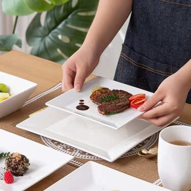 Porlien Сервіз класичний квадратний на 6 осіб (24 предмети) кремового кольору