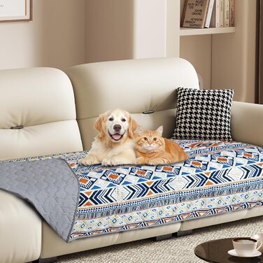 Водонепроникний двосторонній плед для собак, Boho-дизайн, захист дивану, 178 x 76 см