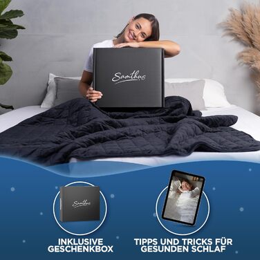 Ковдра з ефектом обтяження 135x200 см, 7 кг, Sherpa Fleece, сертифікат Oeko-Tex, терапевтична ковдра для розслаблення, кращий сон, вага 7 кг, чорний колір