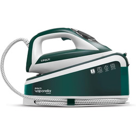 Polti Vaporella Express VE30.20, high-performance steam ironing station with up to 8 bar pump, ECO function, with One Temperature Technology and digital setting, White/Green Bianco E Verde