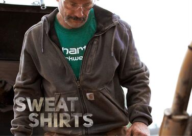 Світшот Carhartt чоловічий, вільний крій, логотип, середньої ваги, колір морської хвилі (Marineblau), новий