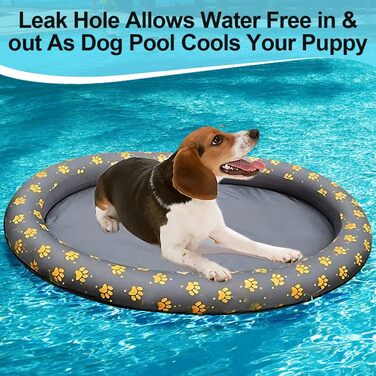 Ginkago Inflatable Boat Dog Boat Pet Air Mattress Swimming Pool Beach Toy (Grey)