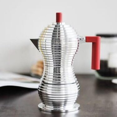 Еспресо-машина Alessi Pulcina MDL02/6 - 6 чашок, червона, литий алюміній