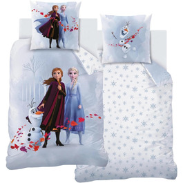 Комплект постільної білизни Frozen: ковдра 135x200, наволочка 80x80, фланель, 100% бавовна, для дівчаток