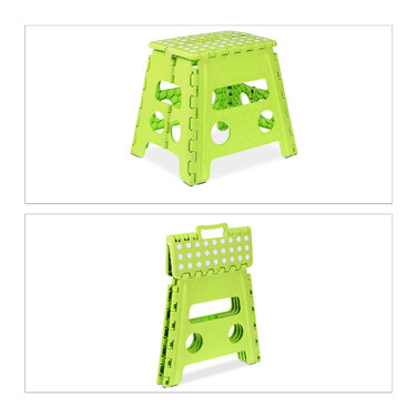 Relaxdays Folding Stool - Portable Green