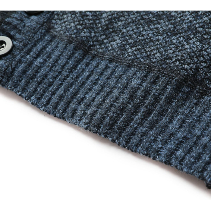 Чоловічий в'язаний кардиган Allthemen з V-подібним вирізом, з підкладкою та ґудзиками, грубий в'язаний светр, тепла перехідна куртка для чоловіків (4XL, сірий+блакитний)