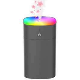 Портативний міні-увлажнитель повітря для спальні, 400 мл аромадифузор для дому, особистий настільний зволожувач для рослин, аромадифузор для дому, 2 режими, нічник, автоматичне вимкнення, чорний