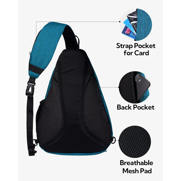 Сумка через плече Waterfly - спортивна, для туризму, велопоходів, подорожей (Pfauenblau)