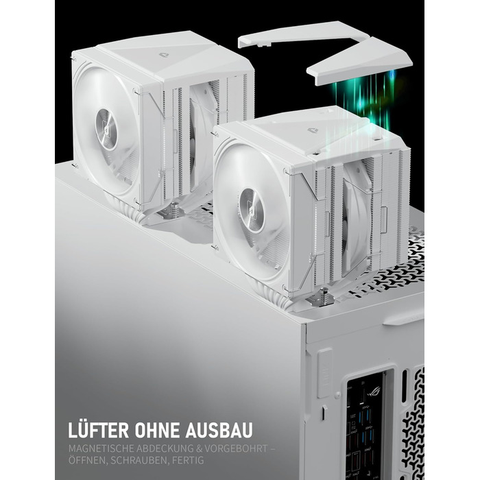 upHere UE2 Elite KC8C CPU кулер ARGB 120mm, Dual-Tower з 8 теплових трубок, TDP 280W, для процесорів AM5/AM4/AM3 Intel 1851/1700/115x/1200, тихий кулер для ПК (UE2 Elite T8-White)