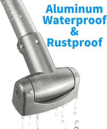 Вигнута штанга для душу, регульована 109,9-183,9 см, нержавіюча сталь, алюміній, для ванної кімнати