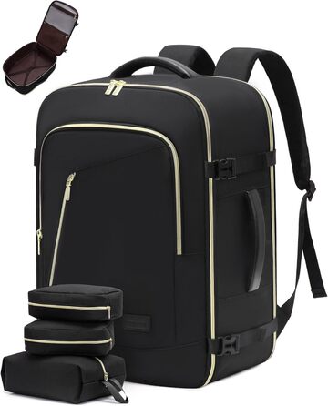 LOVEVOOK Рюкзак ручної поклажі, жіночий, для подорожей, з відділенням для ноутбука, чорний, 18 дюймів