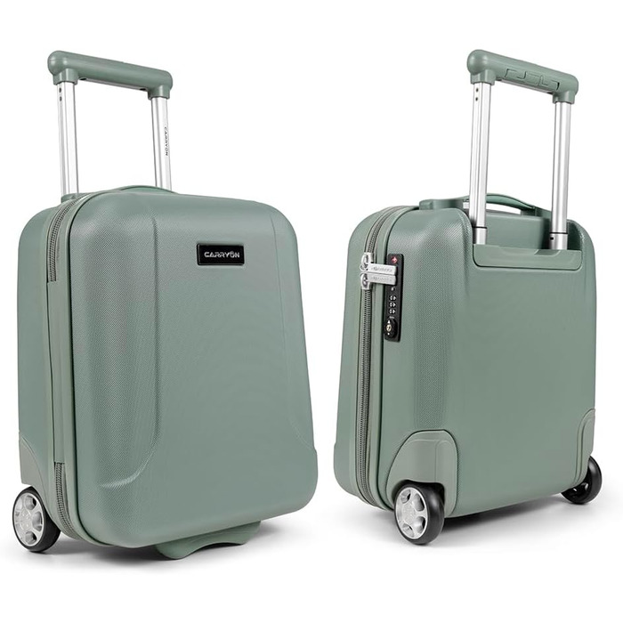 CarryOn Skyhopper: валіза ручної поклажі з жорстким корпусом 55x35x20 см, TSA, подвійні колеса (зелений, міні)