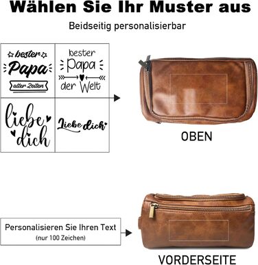 Чоловіча дорожня косметичка Easycosy з лазерним гравіюванням, з підвіскою, з шкіри. Ідеальний подарунок для чоловіків, тата, дідуся, колеги. Стильна та практична культюрна сумка 2в1.