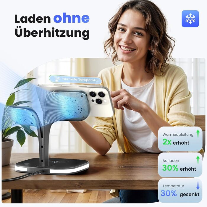 Magsafe Зарядний пристрій 5-в-1 COLSUR для iPhone 17/16/15/14/13/12 Pro Max, Apple Watch 10/9/8/7/6/5/4/SE/2/Ultra, AirPods 4/3/2/Pro - Чорний