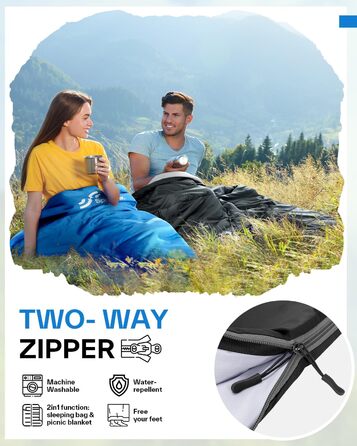 Sportneer Summer Sleeping Bag - Lightweight, Waterproof Camping Sleeping Bag for Backpacking, Hiking, Travel - 190x85cm