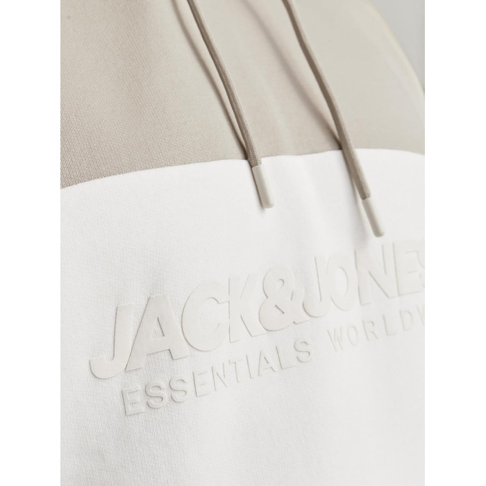 Світшот Jack & Jones Jjelegacy Blocking з капюшоном Noos, розмір 4XL, колір Moonbeam