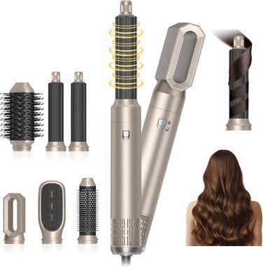 Airstyler 5 в 1: Фен-щітка, плойка, стайлер для волосся 1000W, золотий