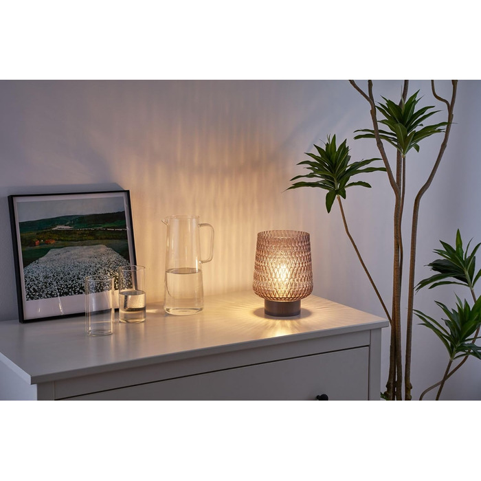 LED мобільна настільна лампа Pauleen 48309 з таймером, сірий колір, ефект мерехтіння, працює від батарейок