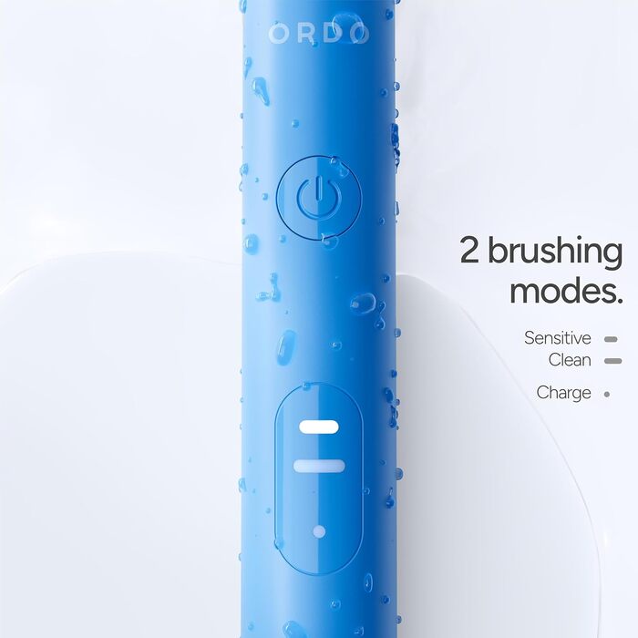 Електрична зубна щітка Ordo Sonic Lite Sky Blue: 35 000 імпульсів/хв, 2 режими, до 5 тижнів роботи, Smart-таймер, водонепроникна, USB-C