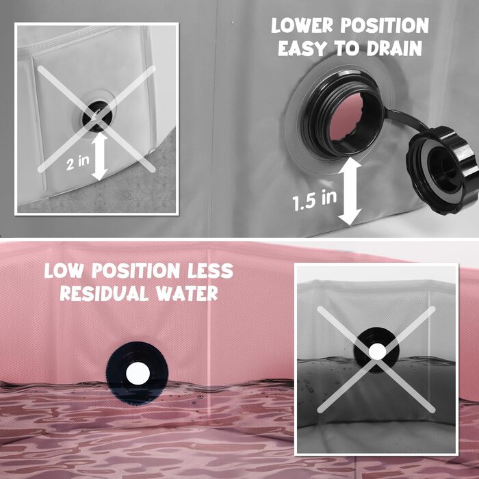 Foldable Dog Pool for Dogs, Dog Cushion Pool, Portable, for Dog Bathing, Plastic, Large, Hard, Kiddie Pool (Pink, 100 x 30 cm)