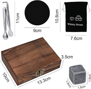 Набір віскі GOLDGE 16 шт: камені для віскі, стакани, кліпси для льоду, підставки