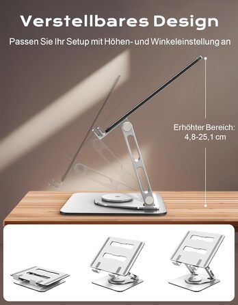 Регульована підставка для ноутбука 360° - ергономічна, до 16 дюймів, сумісна з MacBook Air/Pro