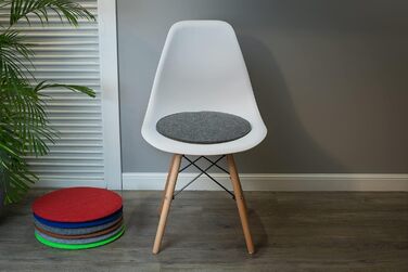 Набір з 4 фетрових круглих подушок Sunnypillow, Ø36 см, сірі, сидіння для стільця та лавки, для дому і вулиці