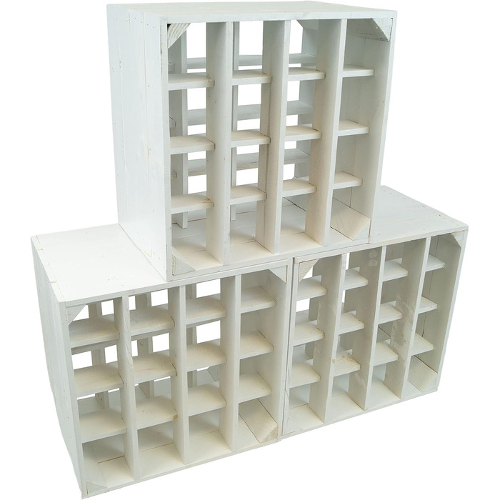 Wine Rack 16 Bottle Size 40x40x27cm Shelf Box Bottle Storage Wine Rack Apple Box/Wine Box (3-Piece Set Wine Rack 16 Bottle White)