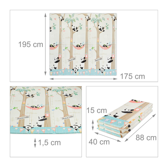 Relaxdays Foldable Play Mat with Animal Motifs