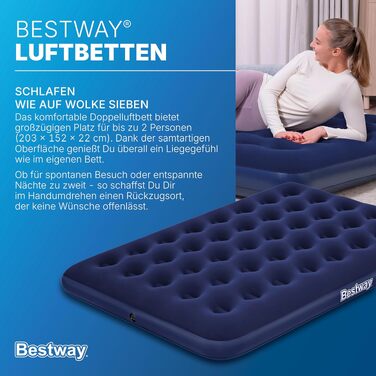Повітряний матрац двоспільний Bestway Blue Horizon Double XL, 191 x 137 x 22 см, синій