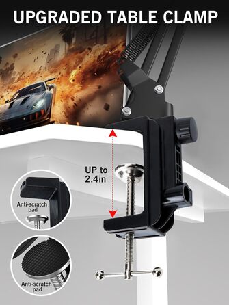 Тримач для мікрофона SUNMON для Razer Seiren X - регульований кріплення з адаптером 3/8' - 5/8'