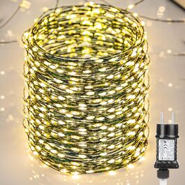 Гірлянда світлодіодна BrizLabs 40м, 800 LED, тепле біле світло, для прикраси дому, саду, балкону, вечірки. Водостійка, 8 режимів