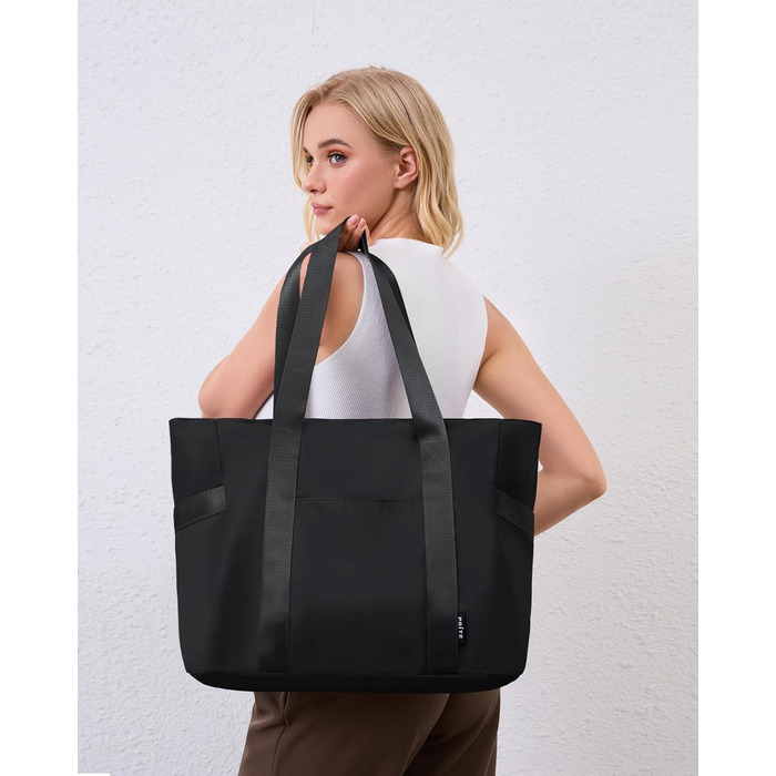 Laptop Bag for Danes, waterproof shoulder bag with 40.6 cm computer compartment for work, school, travel, violet (L, Black Large)
