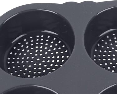 Dpofirs Loaf Pan with Four Cups, Mini Burger Buns Made of Food-Grade Silicone Material, Burger Buns Baking Mold with Non-Stick Coating, High Heat Resistance for Bread and Buns