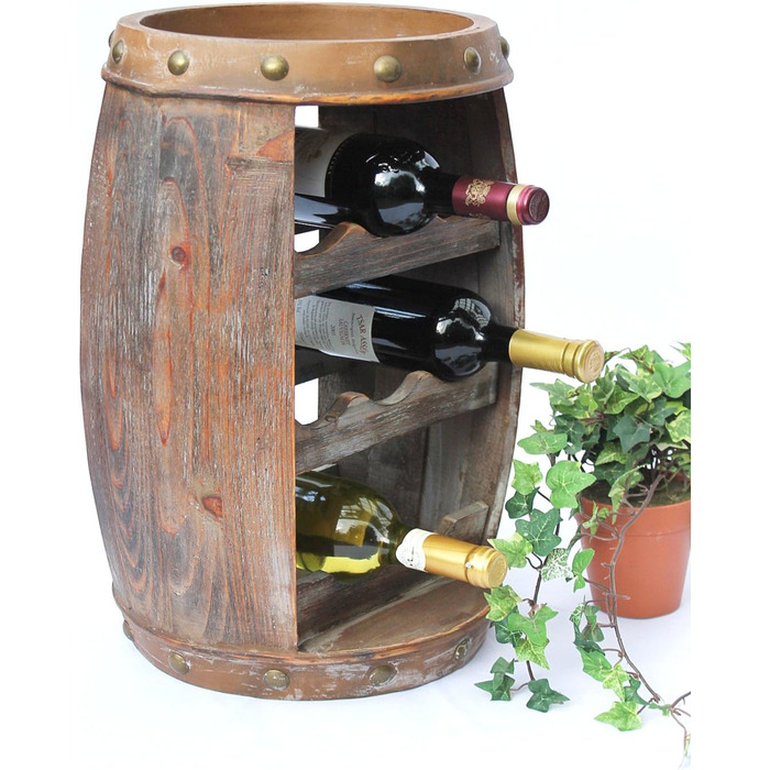 DanDiBo Wine Rack Wood Small Barrel Wine Barrel 1555 Bottle Holder Bottle Shelf 50 cm Shelf Barrel Wood Barrel