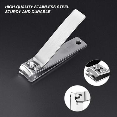 Набір для манікюру та педикюру CestMall 21 шт. з нержавіючої сталі. Професійний набір для манікюру та педикюру з нержавіючої сталі для чоловіків та жінок. Набір інструментів для догляду за нігтями з шкіряним кейсом, чорний