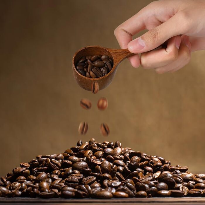 Acacia wood measuring spoon coffee beans 1/4 cup scoop wooden scoop wooden measuring scoops coffee salt mini measuring cup coffee spice spoon Take a bath