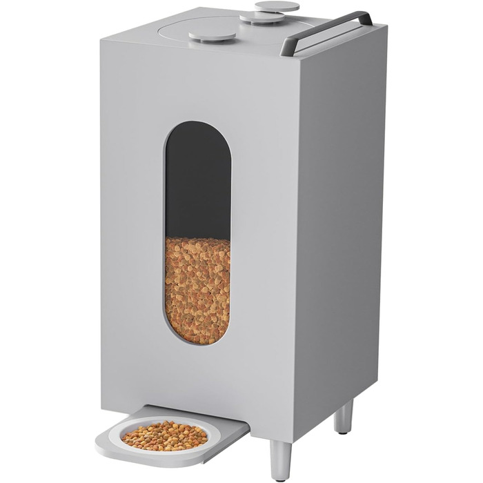 Автоматичний годівниця для котів та собак QLS, 20л, з мискою, сіра
